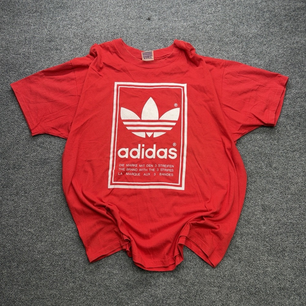 Adidas T Shirt Men's Red/White Vintage Size XL Boot Y2K - Picture 1 of 6
